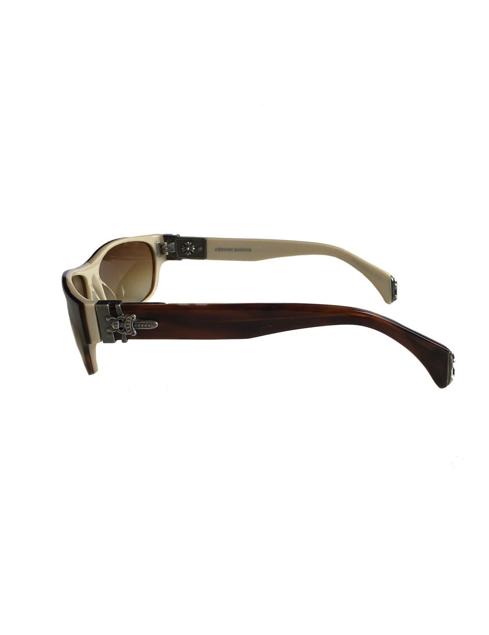 Lunettes de soleil CHROME HEARTS en plexi marron et beige