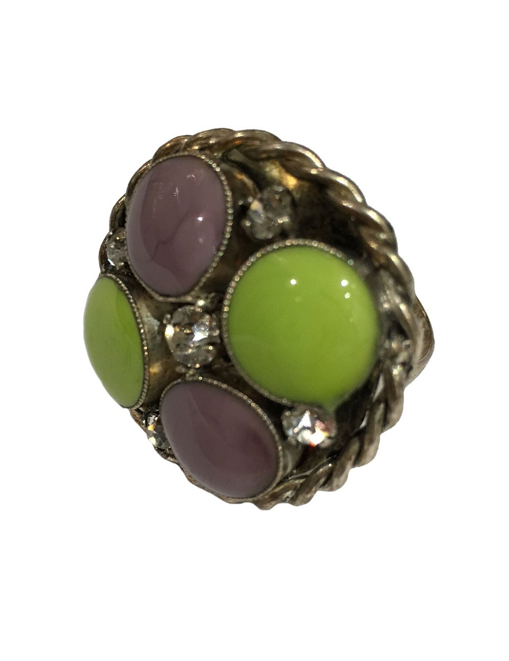 Bague ronde MARGUERITE DE VALOIS en pâte de verre