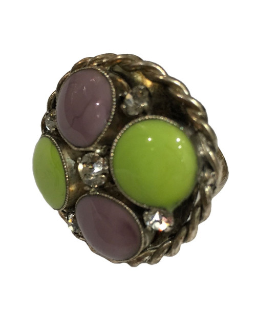 Bague ronde MARGUERITE DE VALOIS en pâte de verre