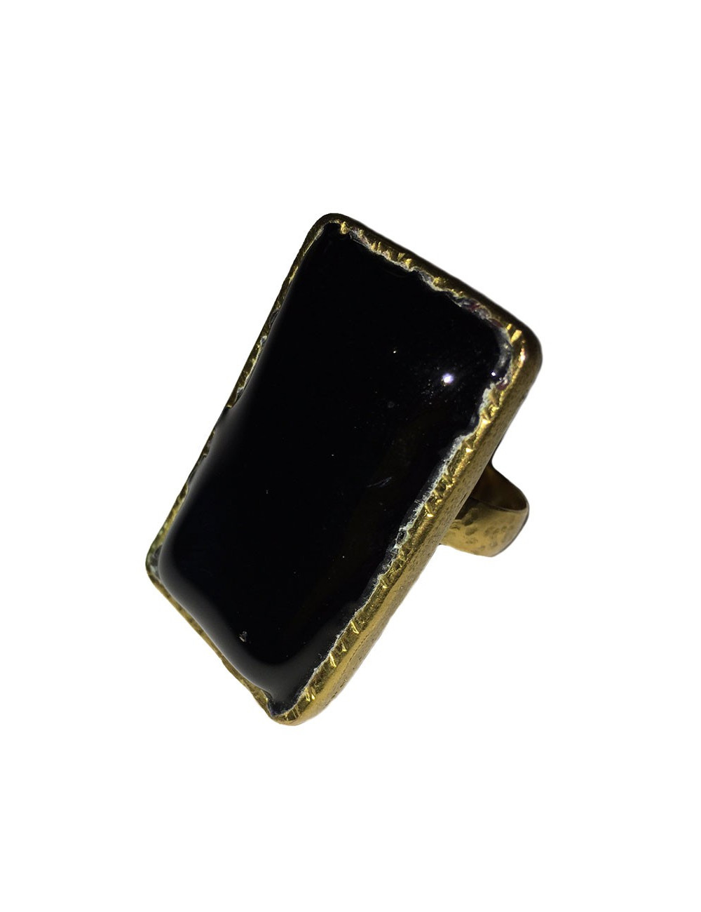 Bague pâte de verre noire MARGUERITE DE VALOIS