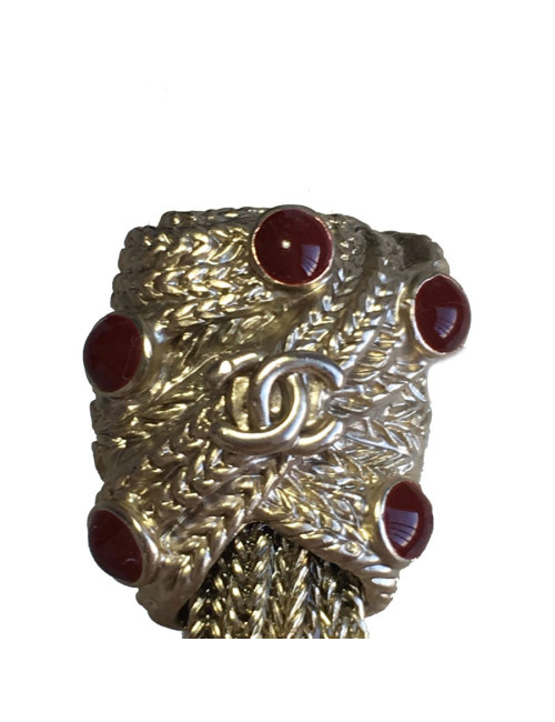 Boucles d'oreille clous CHANEL pendantes en métal doré