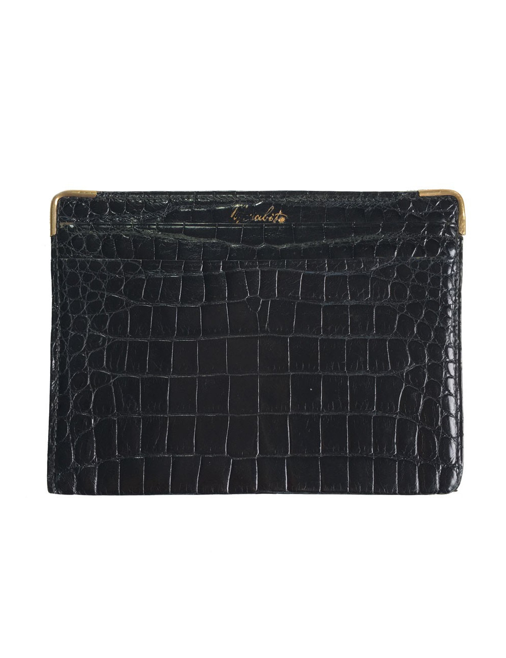 Porte-carte MORABITO en crocodile et or