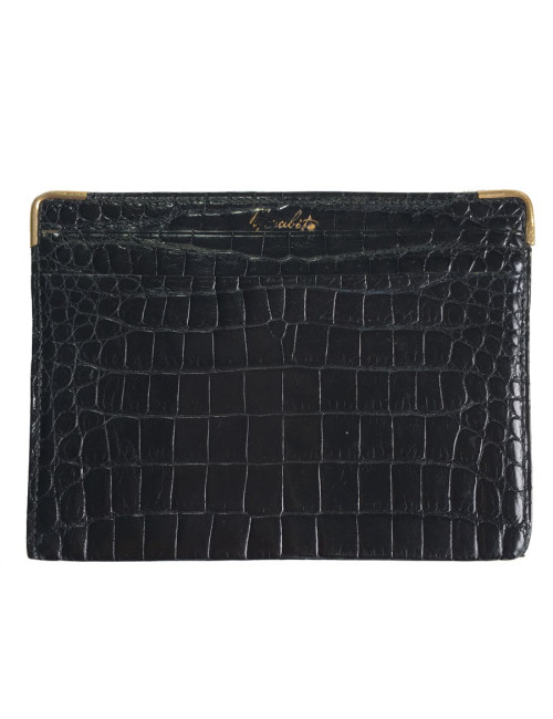 Porte-carte MORABITO en crocodile et or