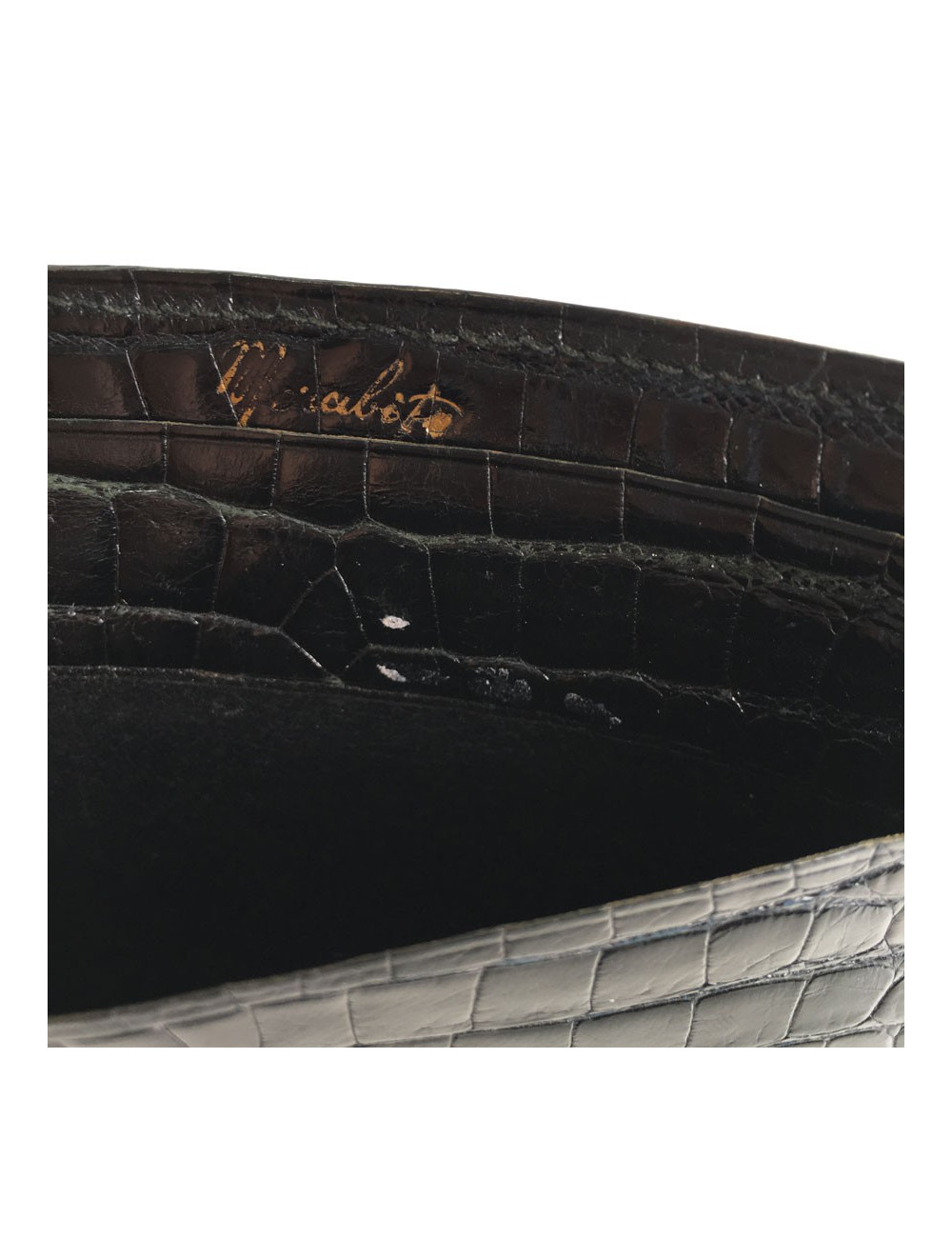 Porte-carte MORABITO en crocodile et or