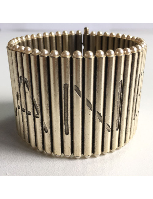 Manchette CHANEL articulée et perles