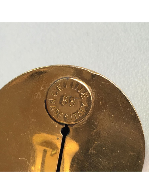 Boucles d'oreille CELINE vintage demi sphères en métal doré