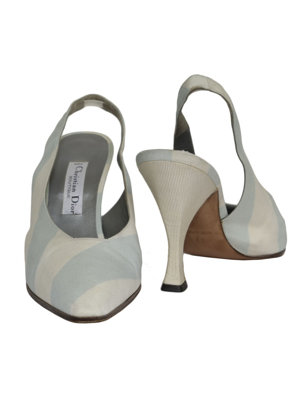 Escarpins CHRISTIAN DIOR T 37 en toile bicolore