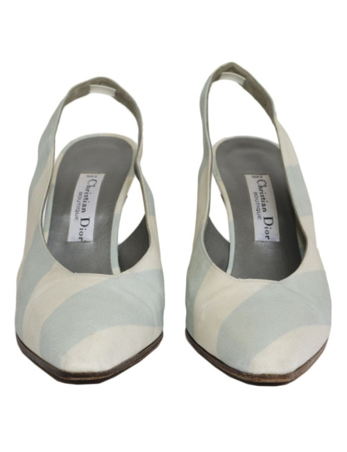 Escarpins CHRISTIAN DIOR T 37 en toile bicolore