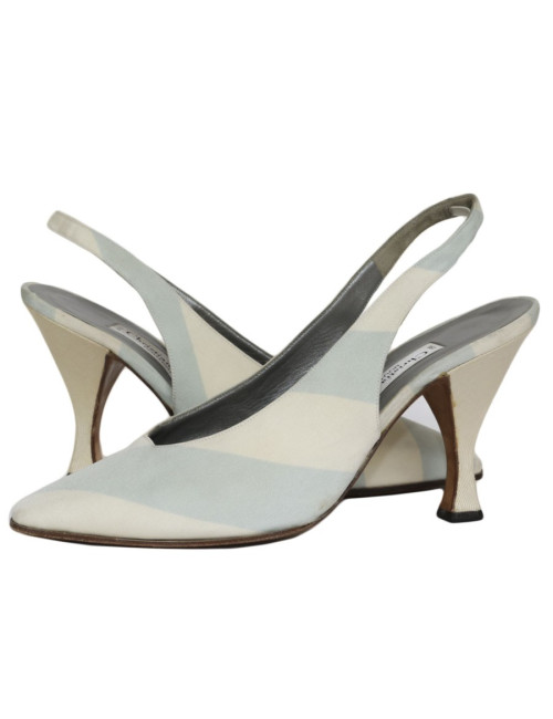 Escarpins CHRISTIAN DIOR T 37 en toile bicolore