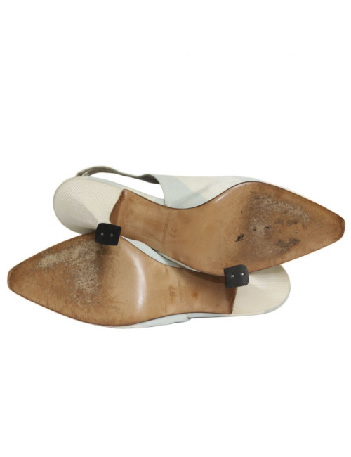 Escarpins CHRISTIAN DIOR T 37 en toile bicolore