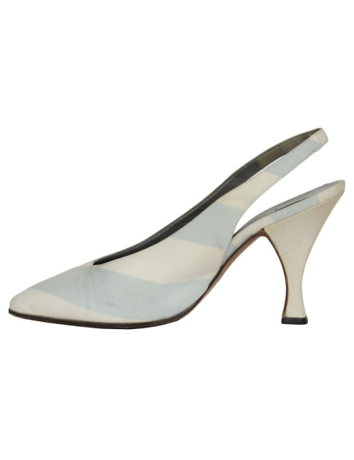 Escarpins CHRISTIAN DIOR T 37 en toile bicolore