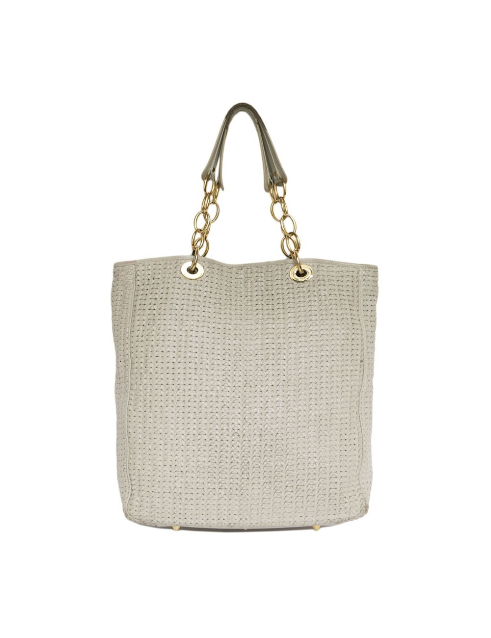 CHRISTIAN DIOR tote bag in beige leather