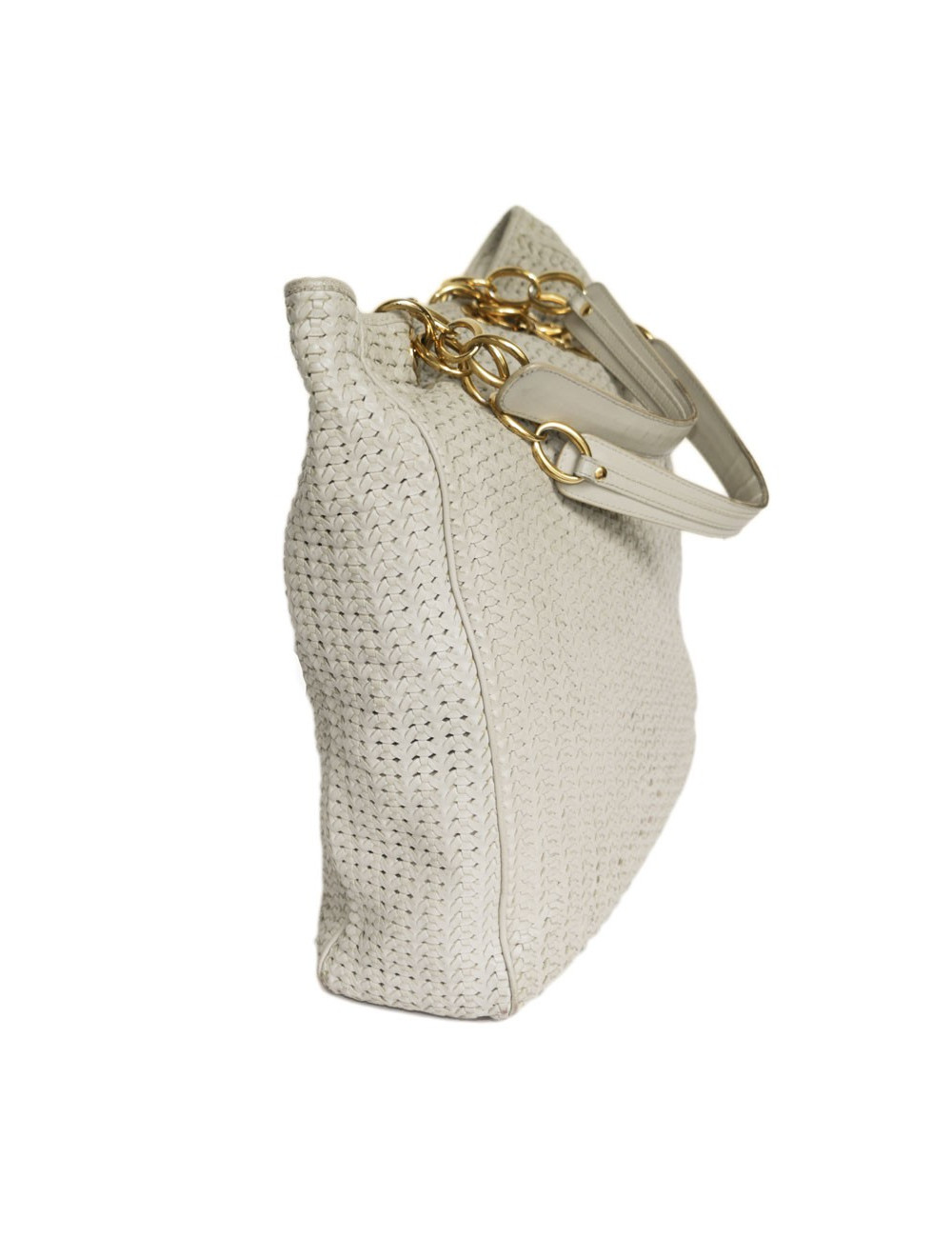 CHRISTIAN DIOR tote bag in beige leather