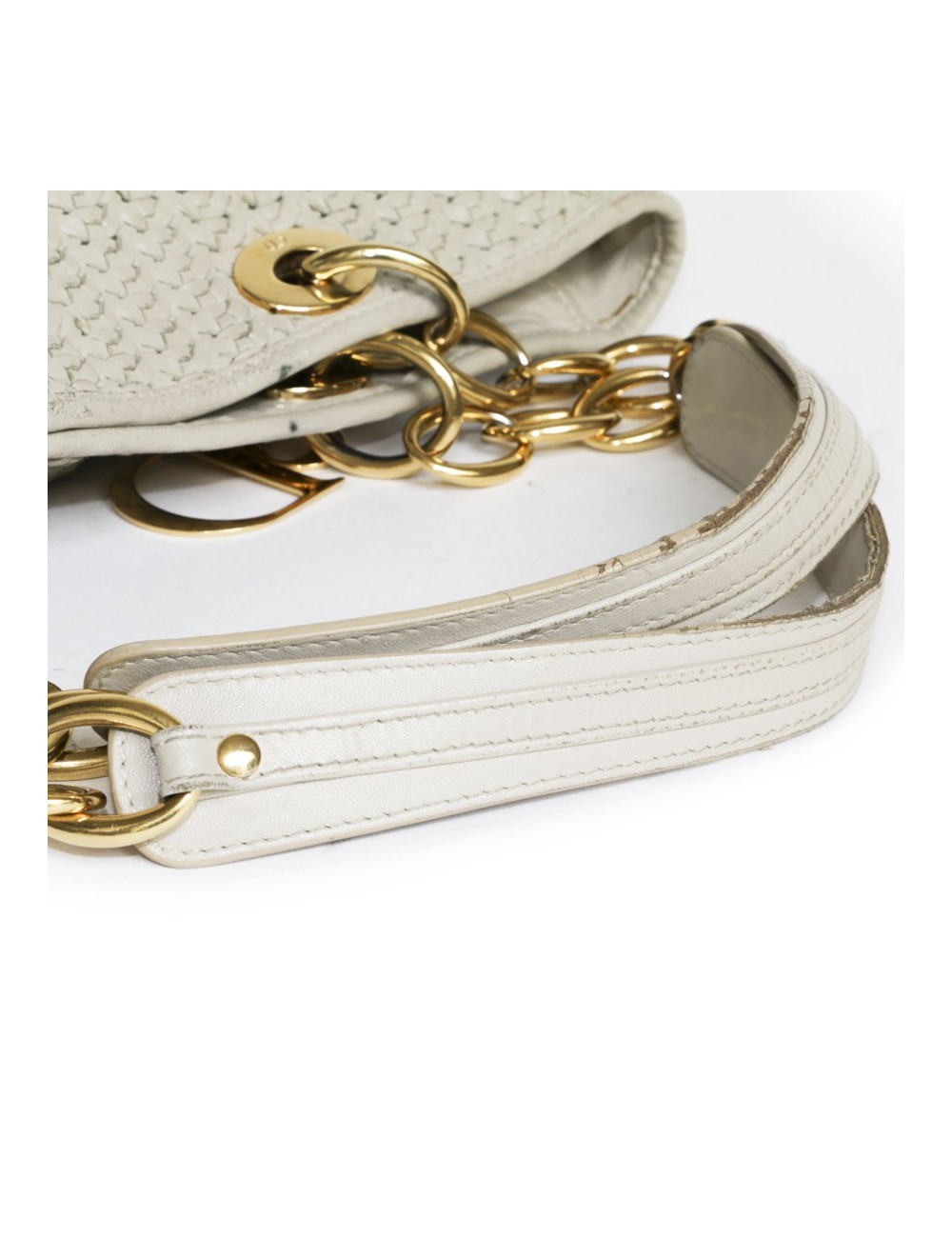 CHRISTIAN DIOR tote bag in beige leather