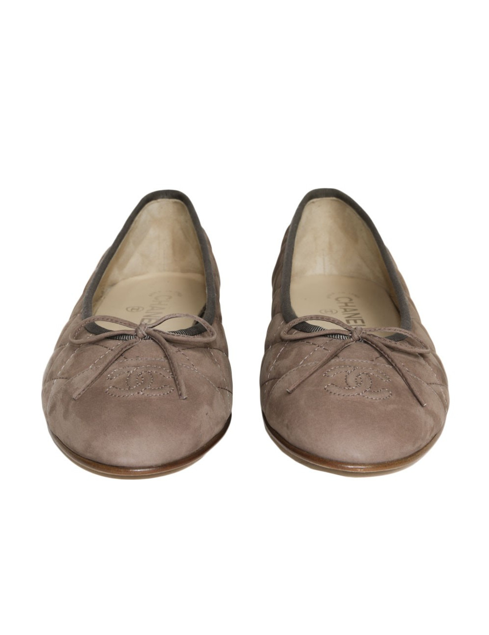 Ballerines CHANEL T 40 matelassées daim