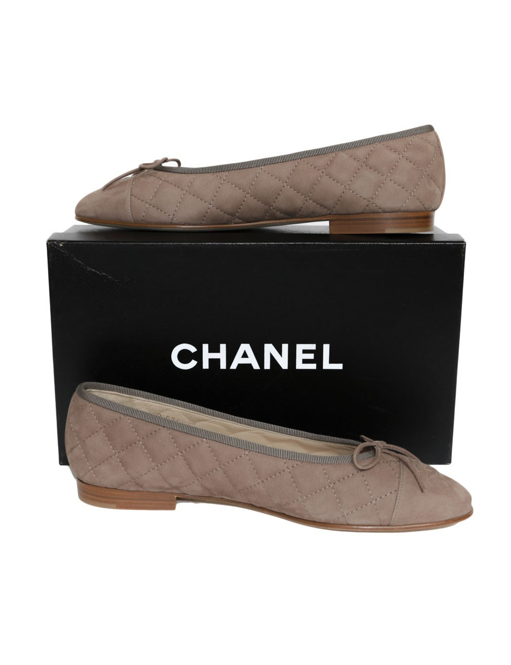 Ballerines CHANEL T 40 matelassées daim