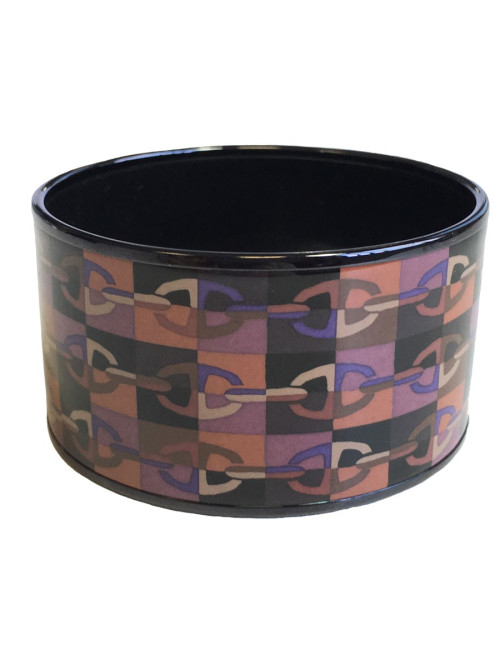 Bracelet HERMES MM en émail surteint motif chaine d'ancre