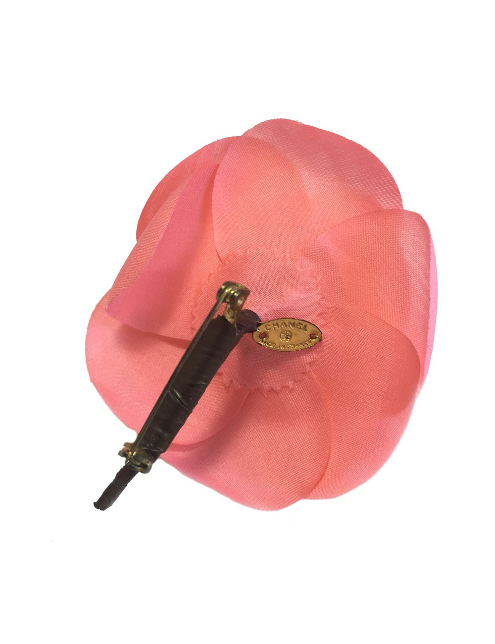 Broche CHANEL rose en soie
