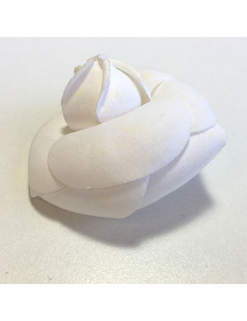 Broche CHANEL Camélia tissu blanc