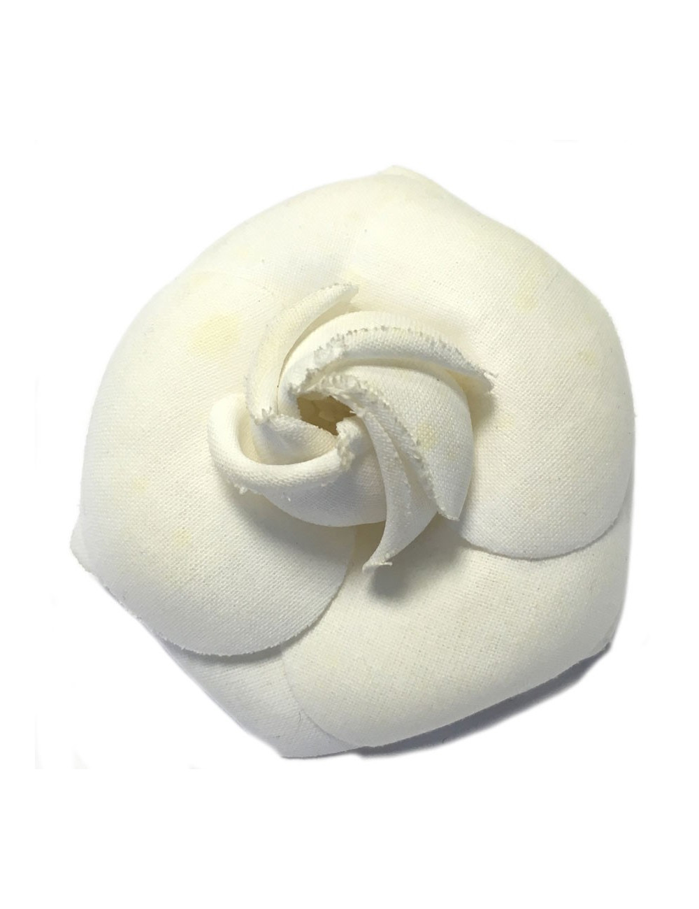 Broche CHANEL Camélia tissu blanc
