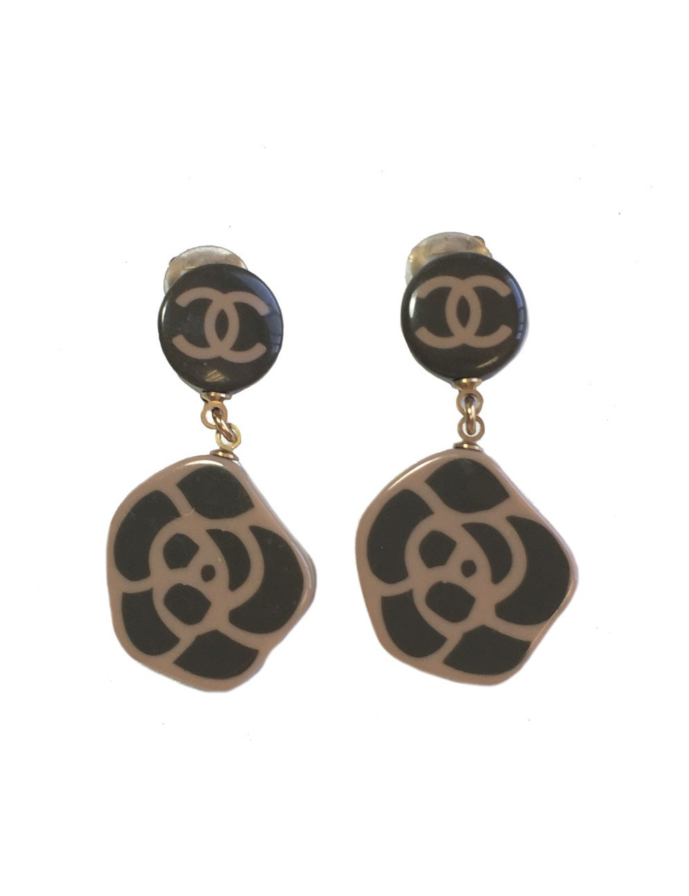 Boucles d'oreille clips CHANEL camélias