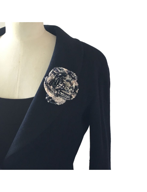 Broche CHANEL en tweed et fil d'or