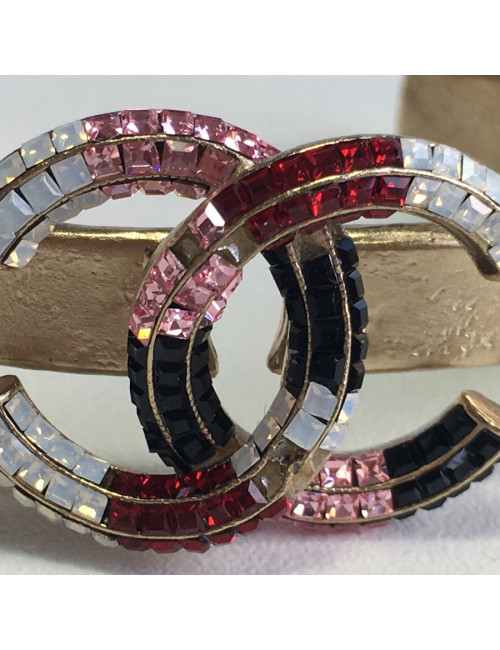 CHANEL bracelet gold gold metal pale and CC set with Rhinestones