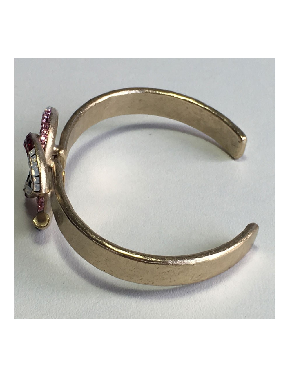 CHANEL bracelet gold gold metal pale and CC set with Rhinestones