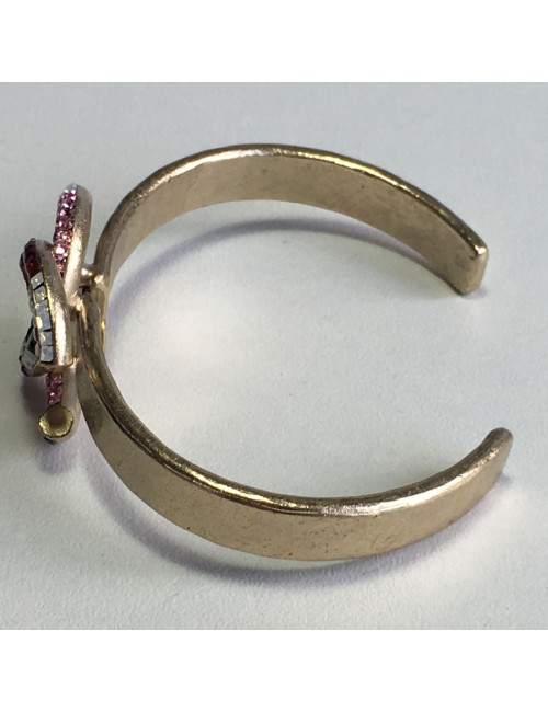 CHANEL bracelet gold gold metal pale and CC set with Rhinestones