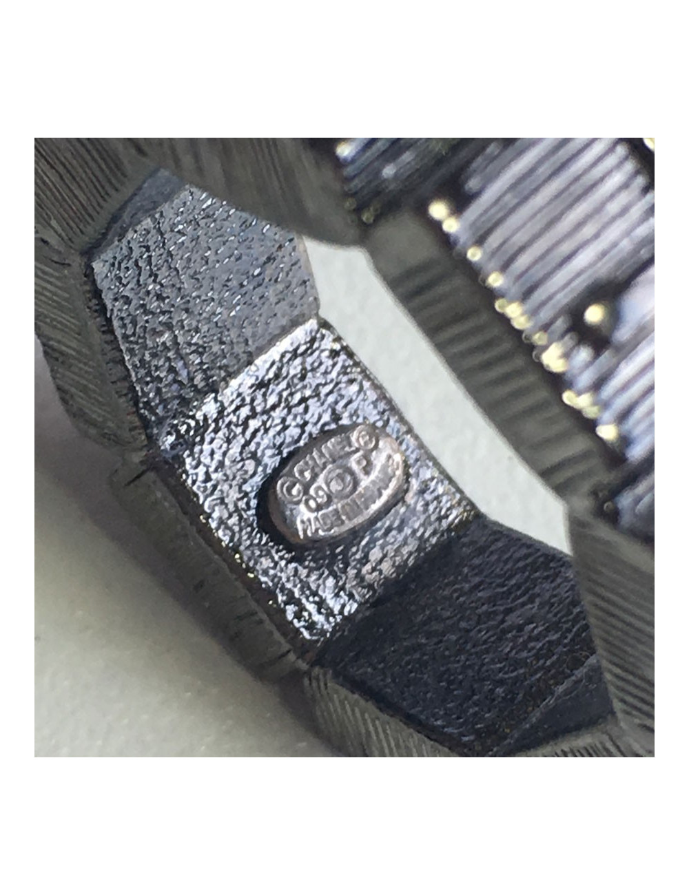 CHANEL ring in silver and Black Pearl T53