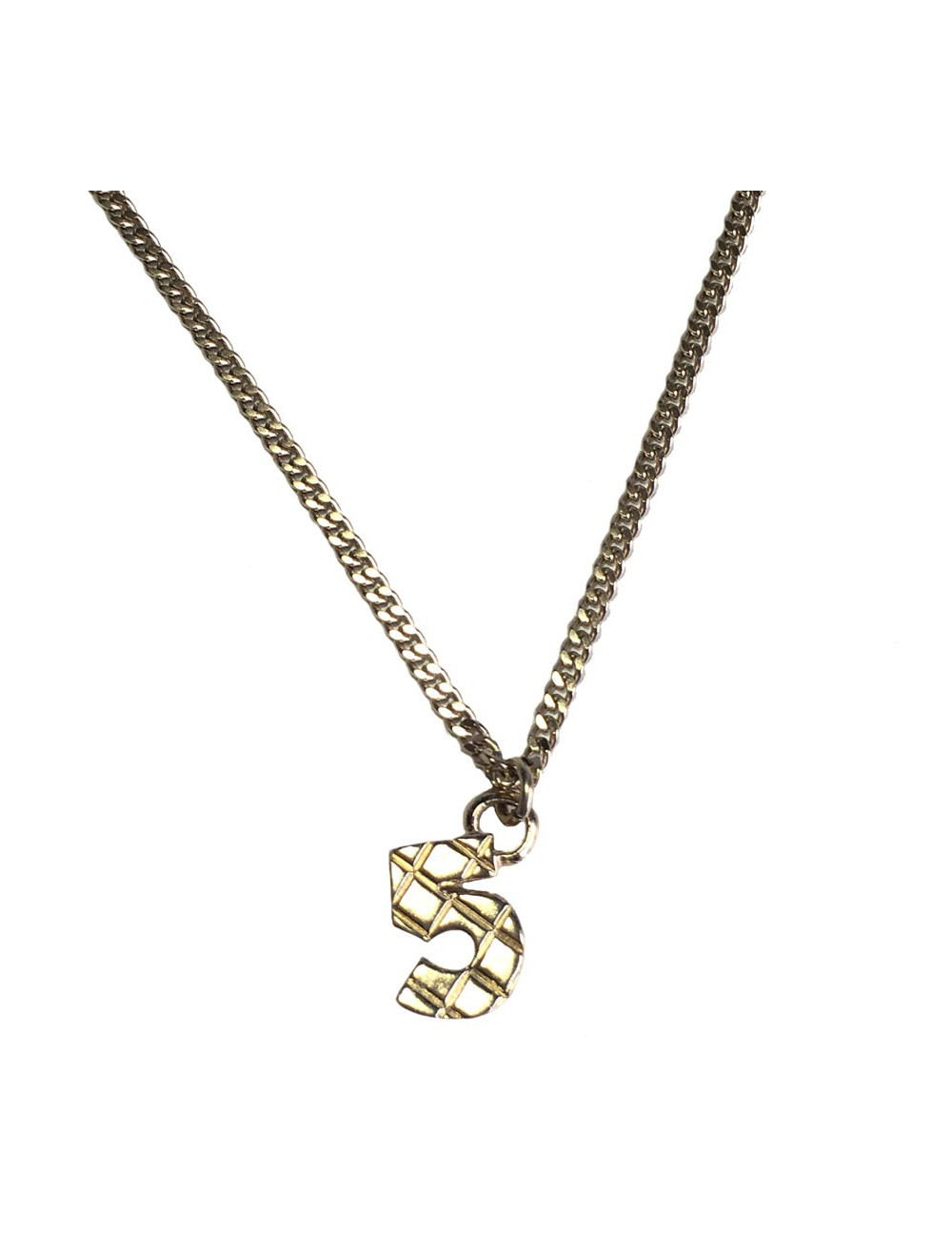 Collier "5" CHANEL en métal doré 
