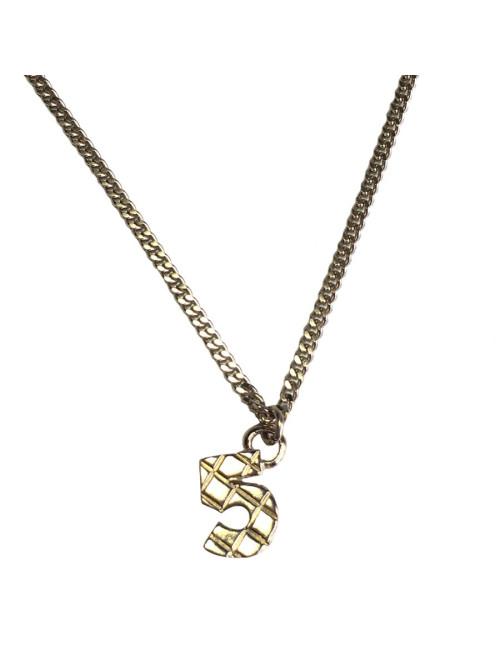 Collier "5" CHANEL en métal doré 