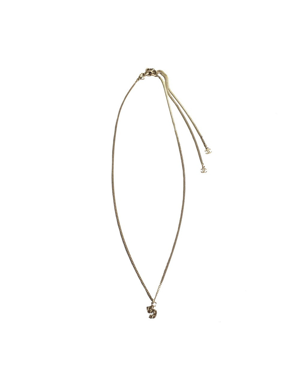 Golden "5" CHANEL metal necklace