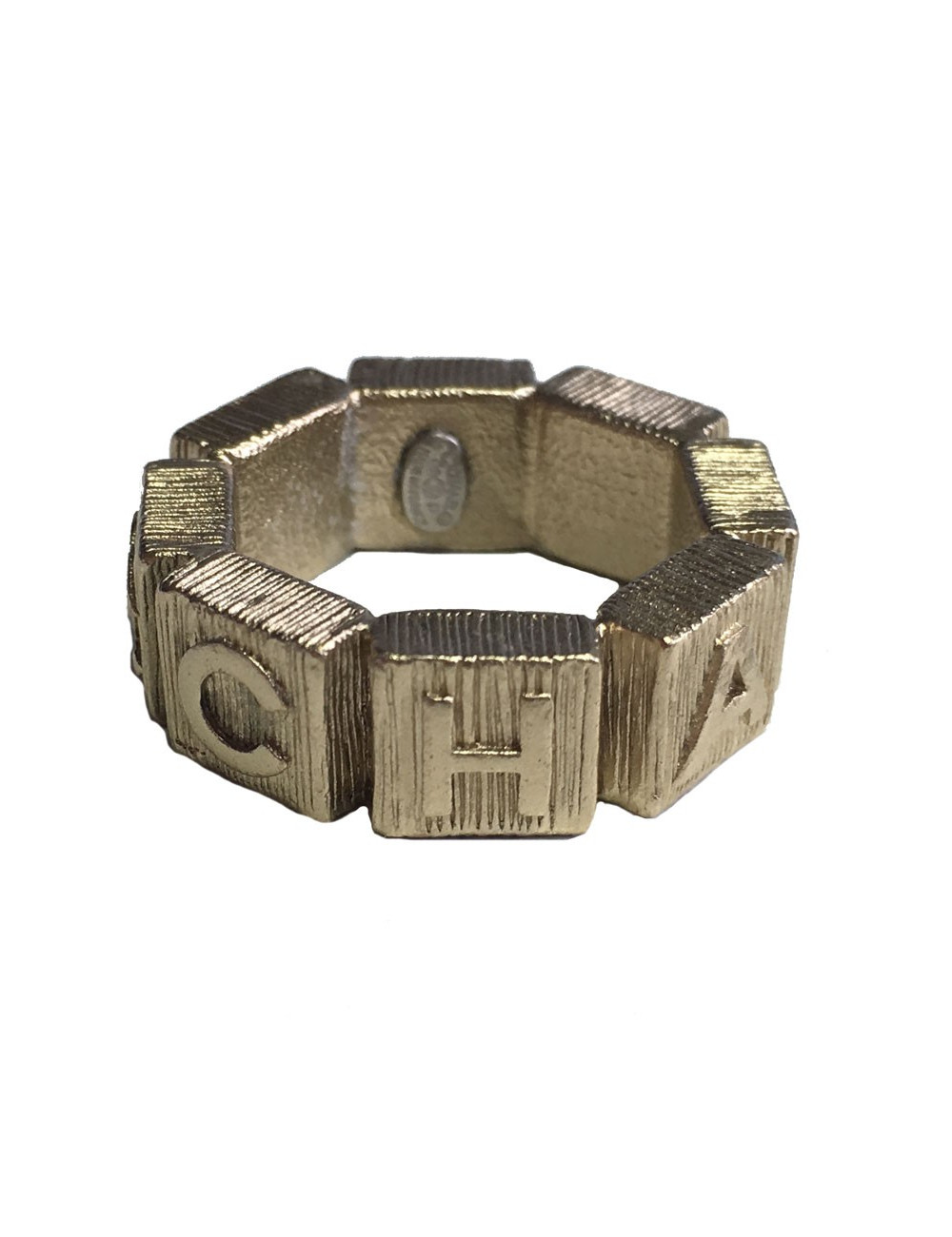 Bague CHANEL en métal doré et perle nacrée T53