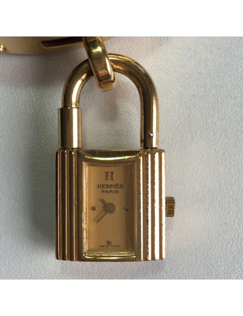 HERMES Kelly watch alligator and gold hardware
