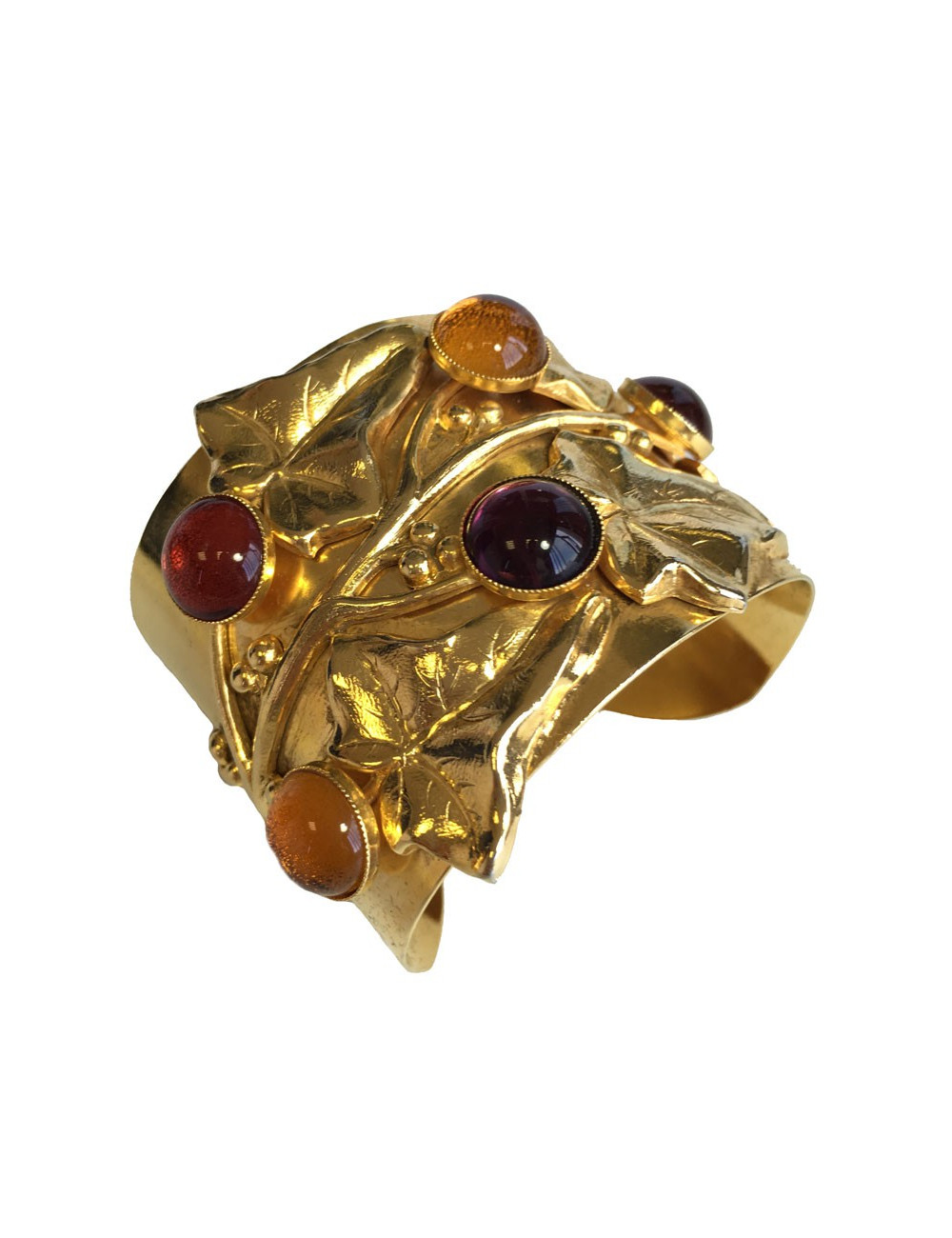 Philippe FERRANDIS cufflinks in gold metal and resin multicolor