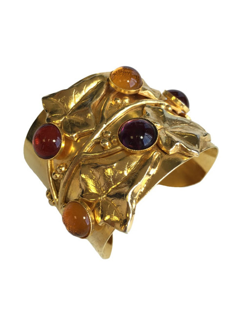 Philippe FERRANDIS cufflinks in gold metal and resin multicolor
