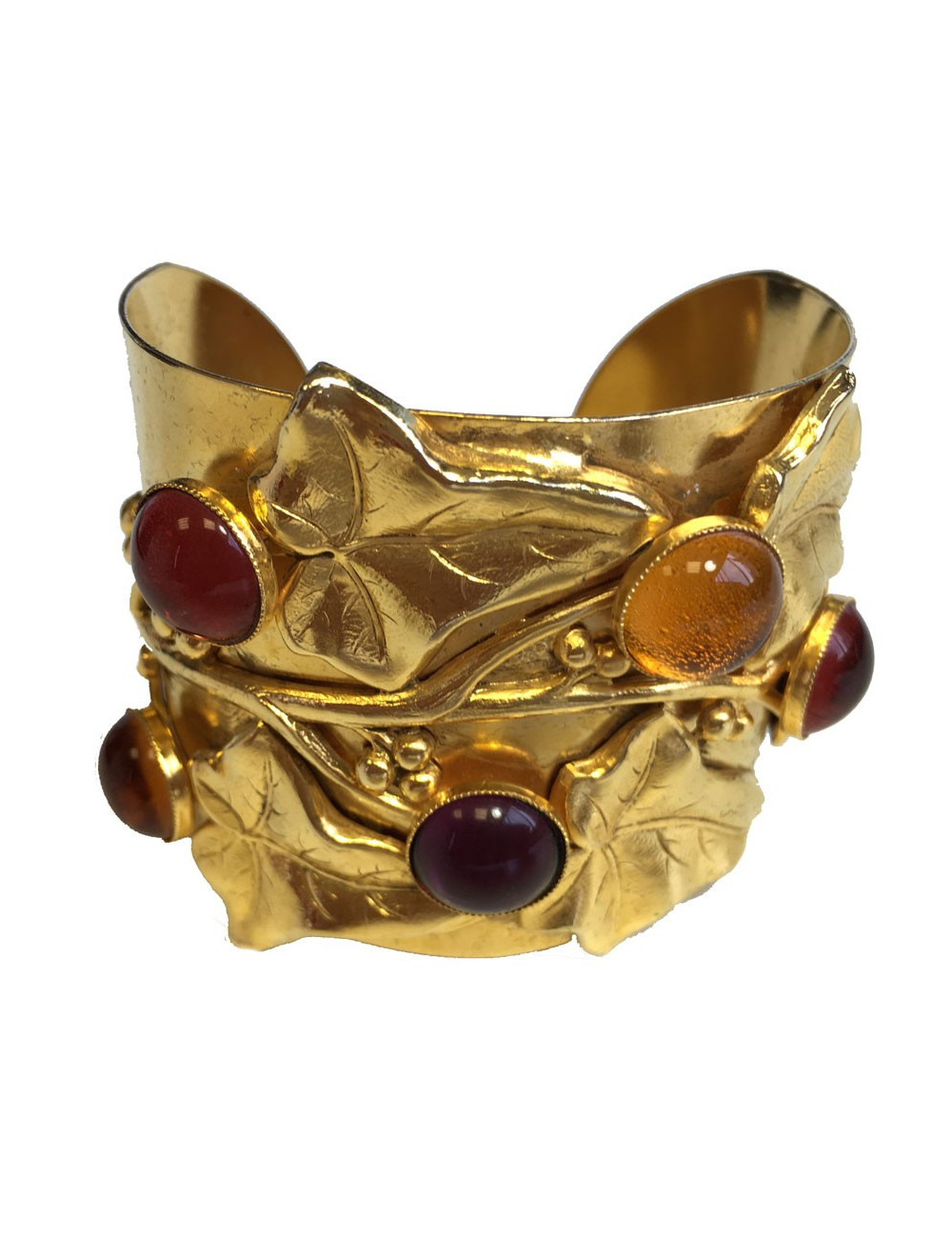 Philippe FERRANDIS cufflinks in gold metal and resin multicolor