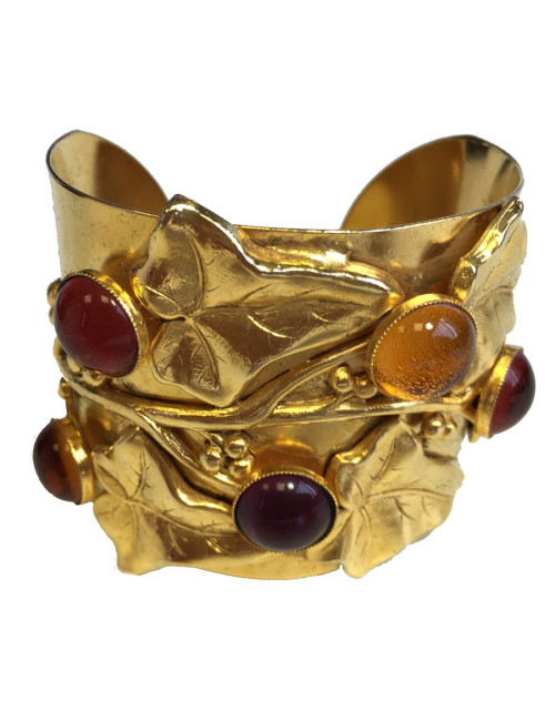 Philippe FERRANDIS cufflinks in gold metal and resin multicolor