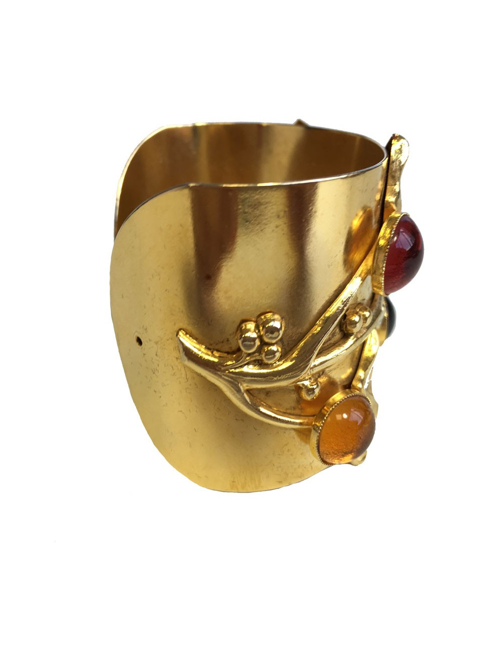 Philippe FERRANDIS cufflinks in gold metal and resin multicolor