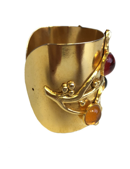 Philippe FERRANDIS cufflinks in gold metal and resin multicolor