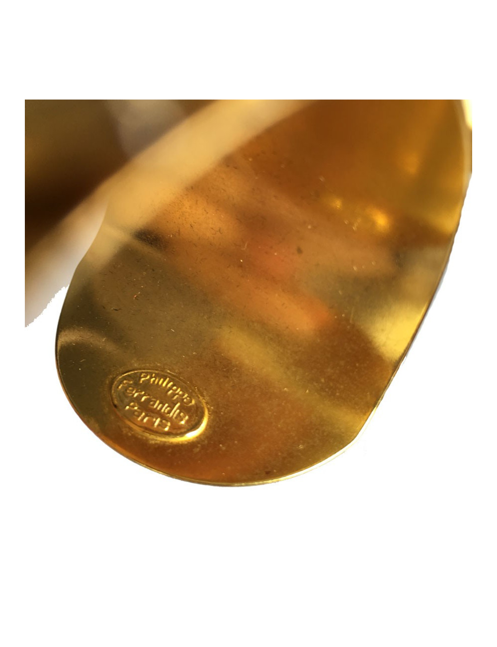 Philippe FERRANDIS cufflinks in gold metal and resin multicolor