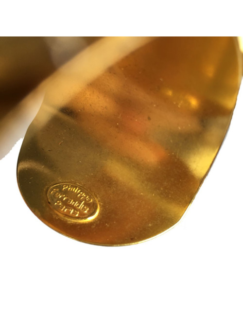 Philippe FERRANDIS cufflinks in gold metal and resin multicolor