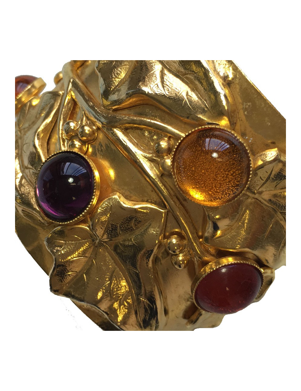 Philippe FERRANDIS cufflinks in gold metal and resin multicolor