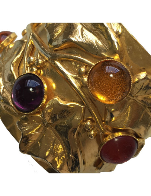 Philippe FERRANDIS cufflinks in gold metal and resin multicolor