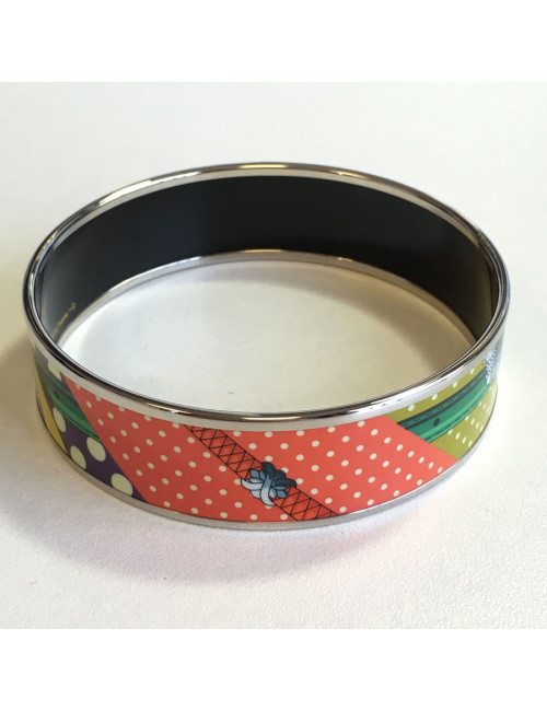 Bracelet HERMES PM en émail multicolore finition palladié