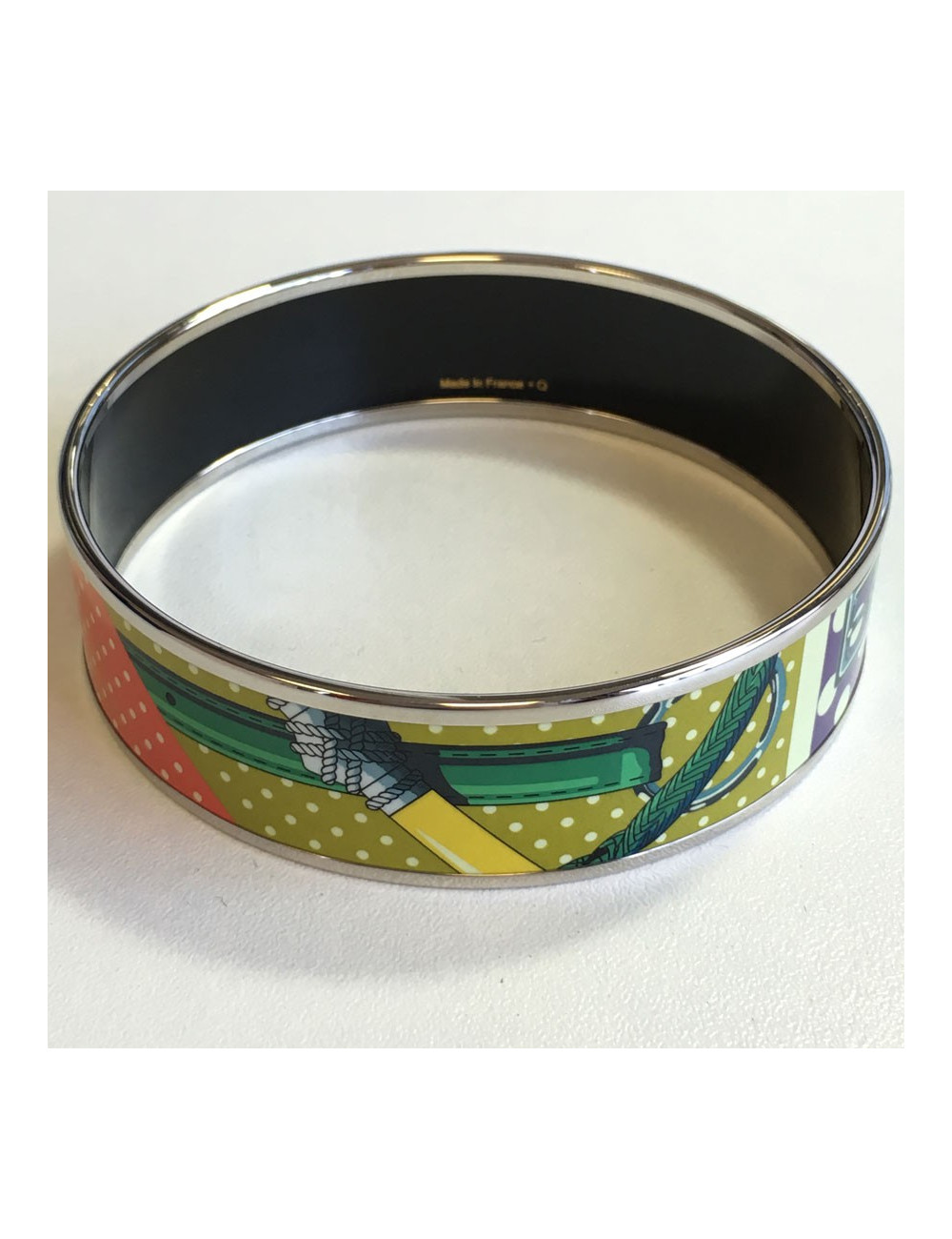 Bracelet HERMES PM en émail multicolore finition palladié