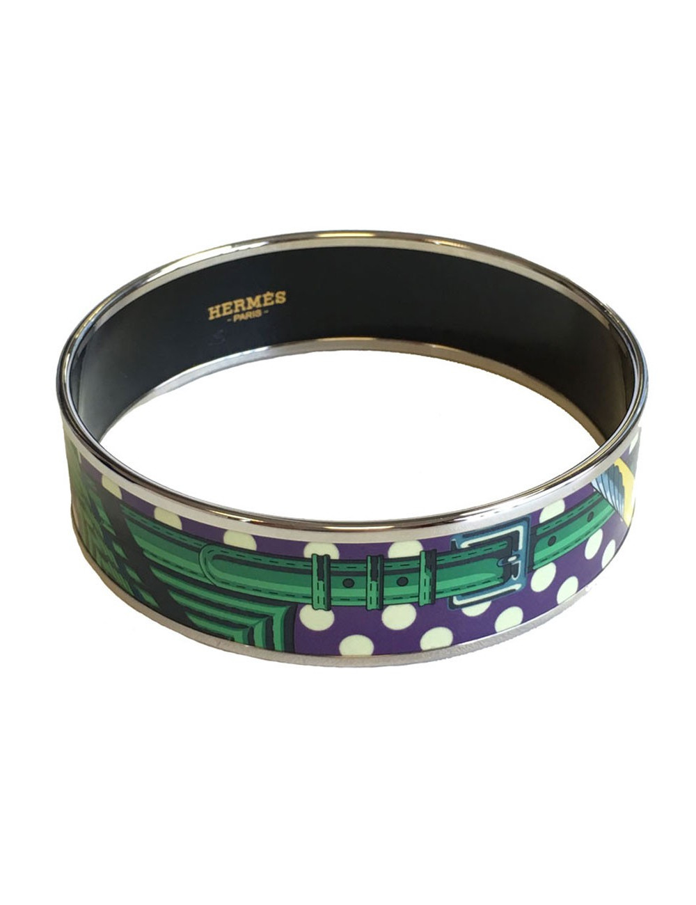 Bracelet HERMES PM en émail multicolore finition palladié