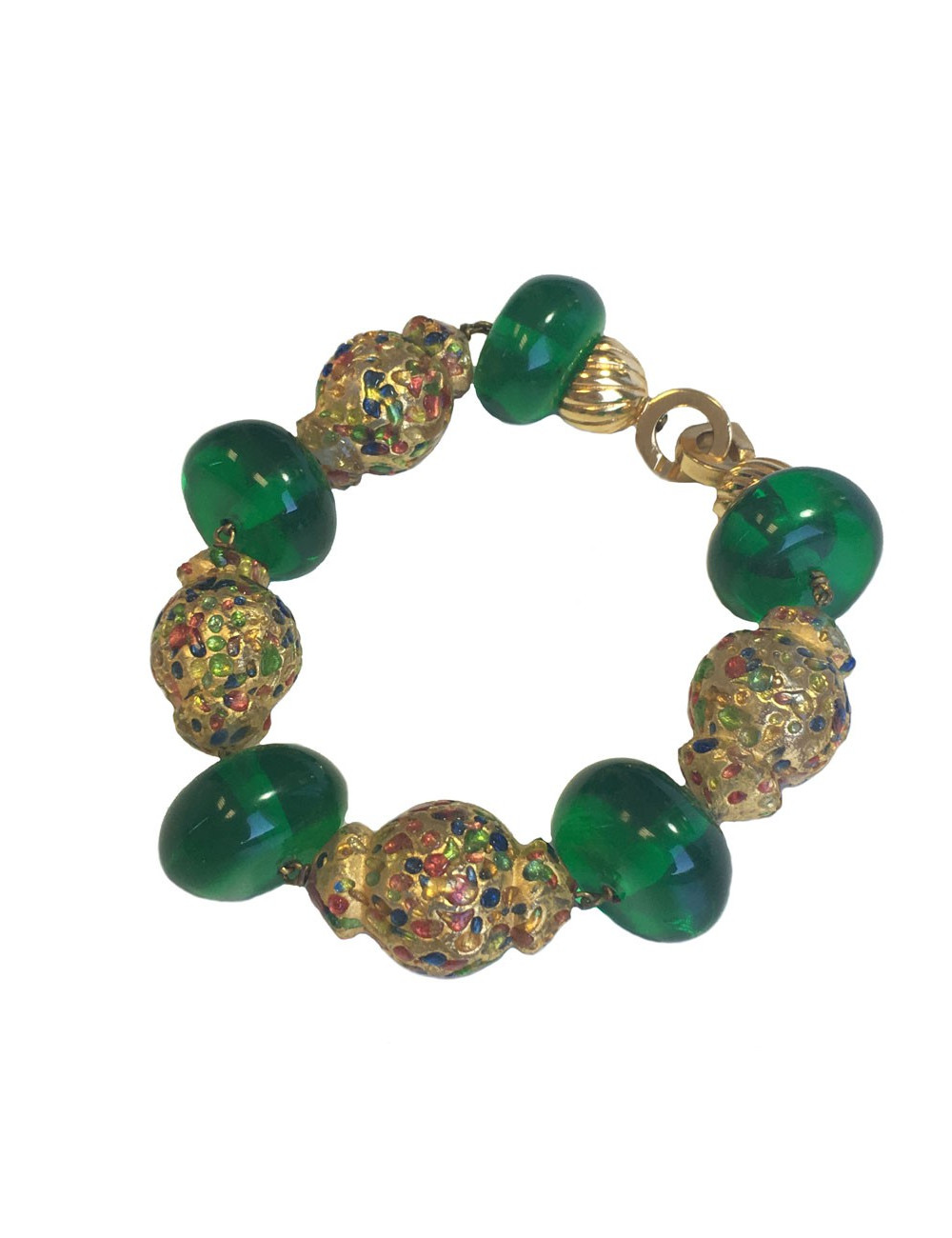 Bracelet CHRISTIAN DIOR fantaisie en plastique multicolore