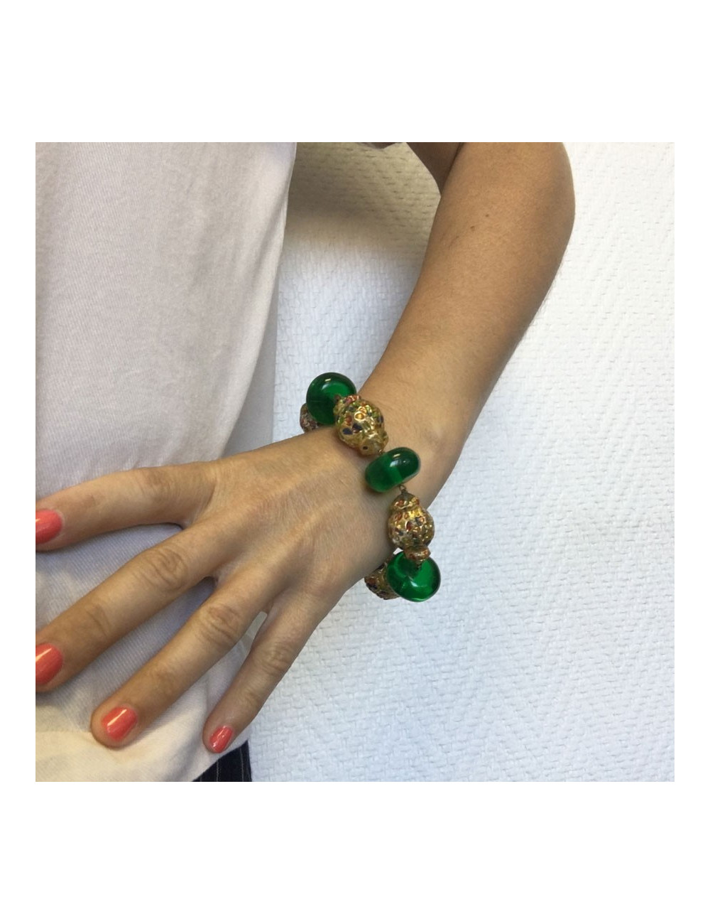 Bracelet CHRISTIAN DIOR fantaisie en plastique multicolore